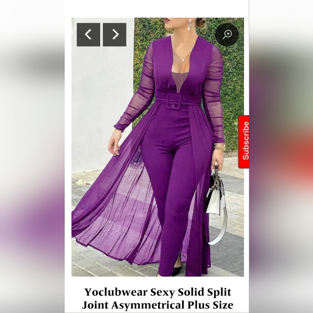 Longsleeve Mesh Jumpsuit Magenta